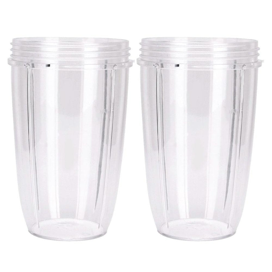 2 x 24Oz Clear Nutri bullet Tall Cups + 2 Gaskets = Suits All 600 and 900 Models 24 Oz - Amazon special