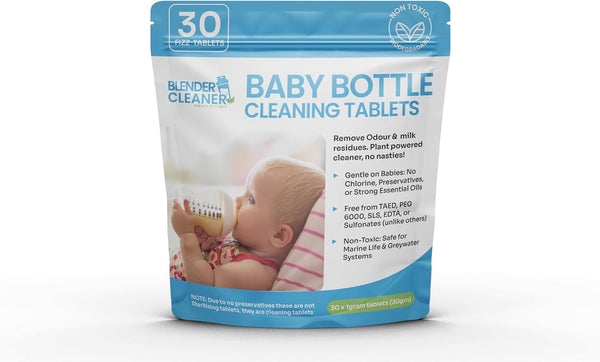 Baby Bottle Cleaning Tablets - 30 Pack | All-Natural, Non-Toxic Formula for Safe & Effortless Cleaning