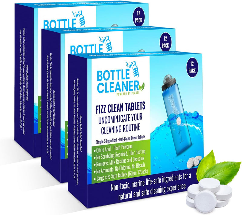 Miles Kay Bottle Cleaning Tablets | Pack of 36 - Effortless Stain & Odor Removal | Non-Toxic, Biodegradable, and Chemical-Free | Miles Kay.