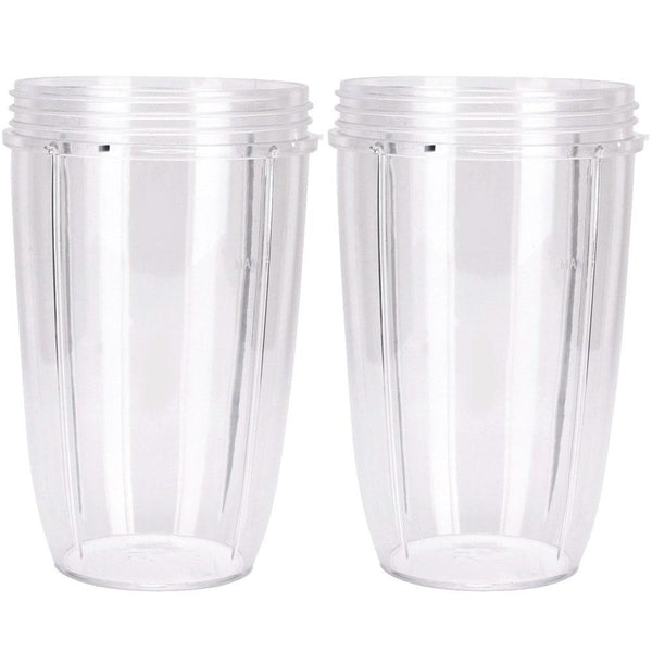 2 x Clear Nutribullet Big XL Large Tall Cup 32 Oz - Nutri 600 and 900 Models Replacement