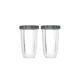 Nutribullet 2x 24oz Cups and 2 Stay Fresh Lids - All Nutri 600 900 Models Replacement