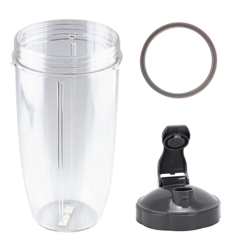 Nutribullet Large (32oz) Cup and Fliptop Lid and Grey Seal Combo - 600 900 Models Replacement