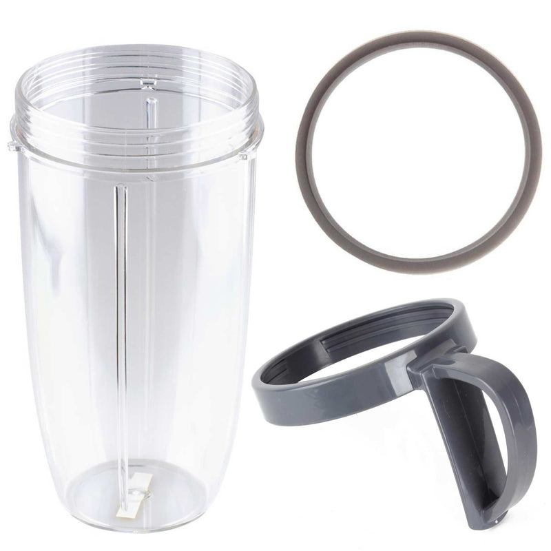 Nutribullet Large Cup (32oz)  + Handheld Ring and Grey Seal - 600 900 Models Parts Replacement