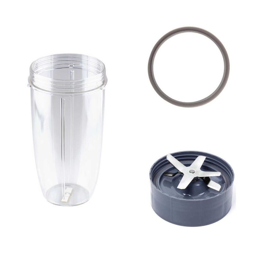 Nutribullet Extractor Blade + Tall 24oz Cup and Grey Seal - 900 600 Models Parts Replacement